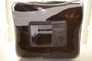 London Fog Mink Cloud Comforter Reversible Brown King Size Brand New