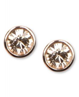 Givenchy Earrings, Brown Gold Tone Glass Button Stud Earrings