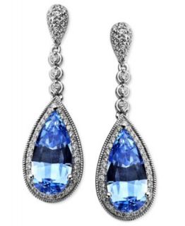 Sterling Silver Earrings, Blue Topaz (38 ct. t.w.) and Diamond Accent