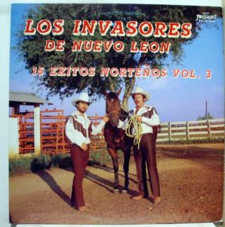 LOS INVASORES DE NUEVO LEON 15 exitos nortenos vol. 3 LP Mint  FR 1449