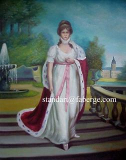 Oil Painting of Queen Louise of Prussia Signed Portrait