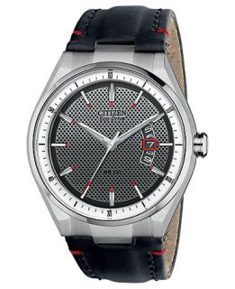Citizen Watch, Mens Drive from Citizen Eco Drive Black Leather Strap