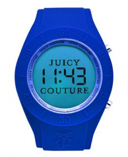 Juicy Couture Watch, Womens Digital Sport Couture Blue Rubber Strap