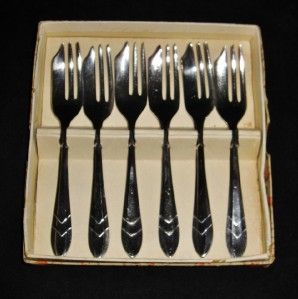 Set of 6 Loxley Pastry Forks MIB Sheffield England