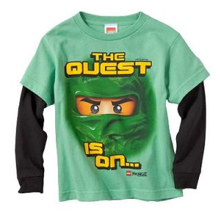 Lego Ninjago Little Boys Mock Layer Lloyd The Quest Is on Shirt Med