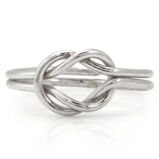Petite Eternity Love Knot 925 Sterling Silver Ring Size Sz 8 QCHB