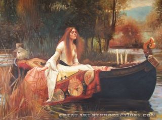 Lady of Shalott by Waterhouse Reproduction in Oil 48X33
