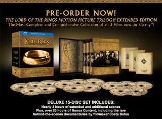 Lord of The Rings Trilogy Extended Blu Ray 15 Disc Set