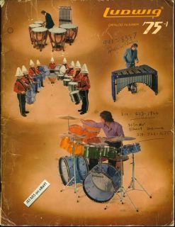 1974 1975 LUDWIG CATALOG, LUDWIG DRUMS LUDWIG XYLOPHONE PERCUSSION