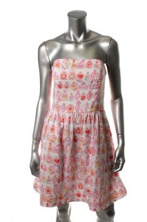 Lilly Pulitzer Lottie White Spritz Print Strapless A Line Casual Dress