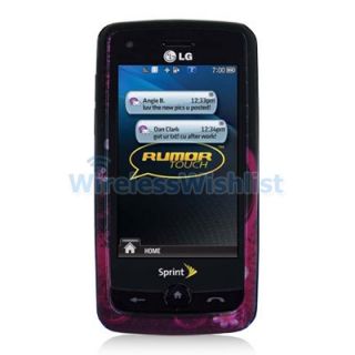 Purple Love Hard Case Cover Accessory for LG Rumor Touch LN510 Banter