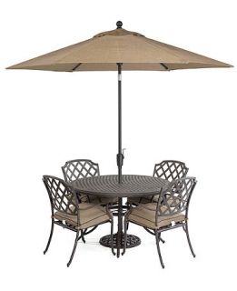 Patio Furniture, 5 Piece Set (48 Round Dining Table, 4 Dining Chairs