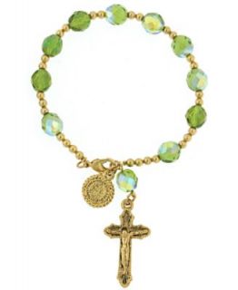 Vatican Bracelet, Silver Tone and Dark Blue Cats Eye Rosary   Fashion