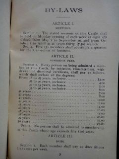 1905 Antique Knights of Golden Eagle Rules Order Mason
