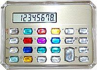 Multicolor Jeweled Office Desk Calculator w/ Acrylic Jewel Buttons