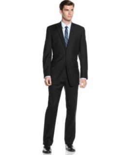 Tommy Hilfiger Suit, Black Stripe Vested Slim Fit