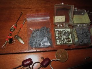 Vintage Lot of Fishing Lure Making Supplie Spinner Blades Clevices