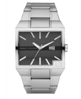Armani Exchange Watch, Mens Stainless Steel Bracelet 45x23mm