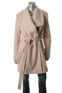 Michael Kors New Beige Wool Blend Lined Belted Wrap Trench Coat M BHFO