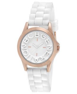BCBGeneration Watch, Womens White Textured Silicone Strap 38mm GL4205