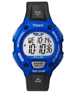 Timex Watch, Mens Digital Ironman Blue Resin Strap 38mm T5K649UM