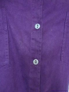 Chicos Plum Purple Moleskin Seam Shaped Meanswear Shirt Top 3 L