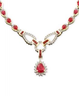 Effy Collection 14k Rose Gold Necklace, Ruby (11 5/8 ct. t.w.) and