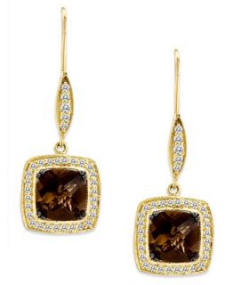 Le Vian 14k Gold Earrings, Smokey Quartz (3 3/8 ct. t.w.) and Diamond
