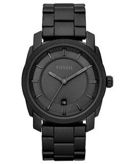 Fossil Watch, Mens Machine Black Ion Plated Stainless Steel Bracelet