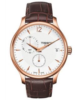 Tissot Watch, Mens Swiss Tradition Brown Leather Strap 42mm