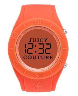 Juicy Couture Watch, Womens Digital Sport Couture Orange Rubber Strap