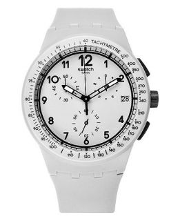 Swatch Watch, Unisex Swiss Chronograph Grrrr Gray Silicone Strap 42mm