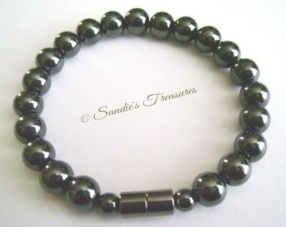 Magnetic Therapy 8mm Round Hematite Beaded Bracelet New
