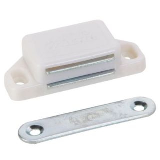 White Cabinet Door Hardware Single Magnetic Catch Doorstop Stopper