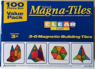 brand new factory sealed Magna Tiles Clear Colors 100 Piece Value Pack