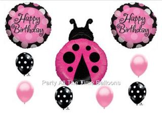 Pink Magenta Ladybug Birthday Party Balloons Polka Dots Decorations