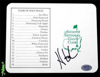 Hunter Mahan Signed Auto Augusta National Masters Scorecard Golf PGA