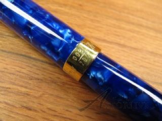 Maverick MacKinnon 925 Silver Vermeil Blue Marble Fountain Pen 18K
