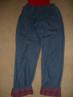 Mainstreet Blues Relaxed Blue Jeans Red Cuff 18 T Tall