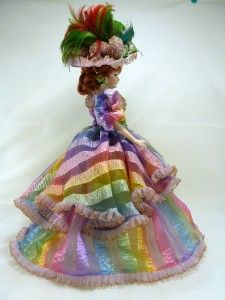 Madame de La Rainbow Porcelain Doll by Madame Dorcey Creations