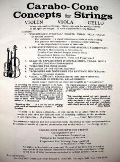 Carabo Cone Concepts for Strings 1967 Violin Viola