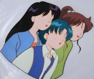 rei ami and makoto cel a4 with sketch unstuck