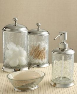 Paradigm Bath Accessories, Crackle Glass Soap and Lotion Dispenser