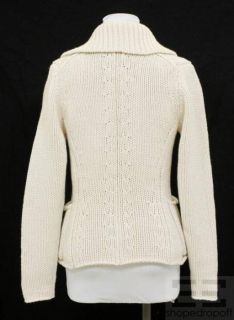 By Malene Birger Cream Knit Button Front Sweater Size Small