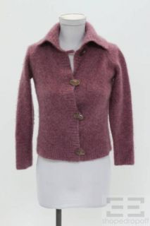 Malo Purple Cashmere Toggle Cardigan Sweater