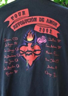 Mana Concert Tour XL T Shirt 2002 Black Revolucion de Amor Spanish