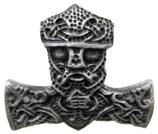 Solid Pewter Mammen Style Thor`s Hammer Pendant Norse