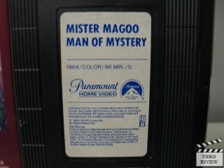 Mister Magoo Man of Mystery VHS 4 Stories with Jim Backus as Mr Magoo