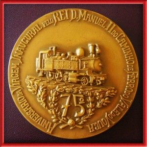 Train / Railway / Locomotive / King Manuel II / BIG Bronze Medal