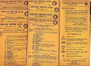 Chicago Motor Club Strip Maps Chicago to Montreal 11 Items 1940